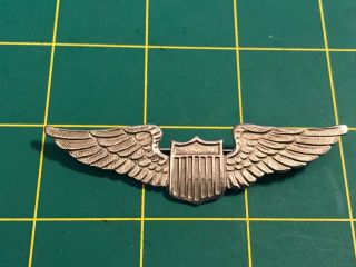 Ww2 Pre Wwii Us Army Air Force Pilot Wings 3 " Sterling Pin Back 10 - 008