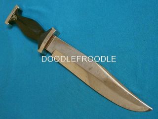 Vintage Hoffritz Solingen Germany Black Viking Dagger Hunting Bowie Knife