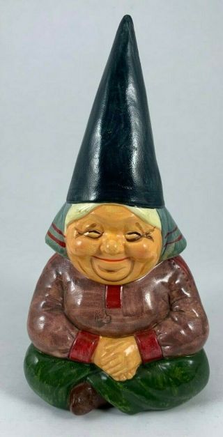 Vintage 1979 Unieboek B.  V.  Gorham Happy Gnome Woman Coin Piggy Bank