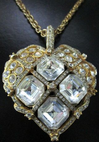 Kjl Kenneth J Lane Blinding Ice Crystal Encrusted Heart Necklace
