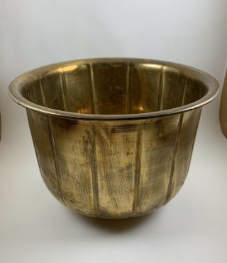 Vintage Solid Brass Bowl Round Planter 6 3/4 " X5 "