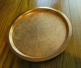 Vtg Coppercraft Guild Hammered Solid Copper Tray 12.  25 " Charger Tray Platter