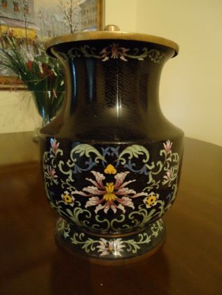 Antique Chinese Cloisonne Jar 11 " With Lid
