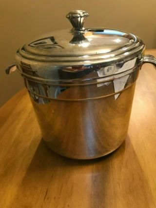 International Silver Co Ice Bucket Silverplate With Lining 9 X 10 "