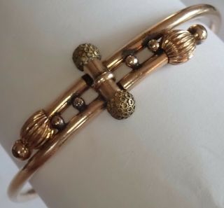 Antique Victorian Etruscan Revival Gold Filled Bracelet