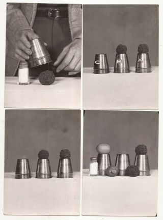 Four Snapshots Of Cups And Balls