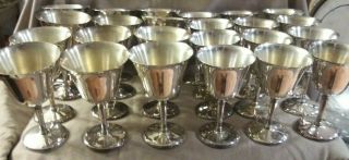 23 Vintage Industria Argentina Silver Plated Wine And Water Goblets Glasses Cups