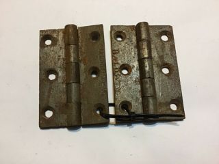 Antique Cast Iron Door Hinges 3 “ Stripped Of Paint Cleaned And Oiled Baldwin