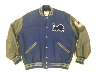 Vtg 80s Delong Detroit Lions Football Nfl Letterman Varsity Jacket Sz Xl