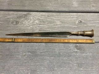 Antique 10” Threaded Brass Lightning Rod Tip Topper Barn Spike Finial