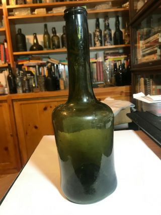 Black Glass Bottle Stretch Neck 1700 