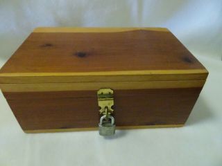 Vintage Miniature Cedar Chest - Jewelry/trinket Box - Lock No Key - Hinged -