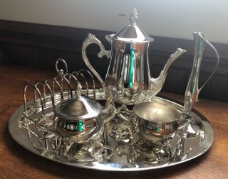 International Silver.  Company 6 Piece Tea Set & Breakfast Set