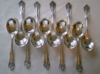 Rogers 1904 Berwick Aka Diana Silverplate Flatware 10 Round Soup Spoons