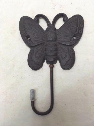 Vintage Cast Iron Decorative Outdoor Garden Butterfly Hook Country Decor