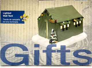 2013 Bsa Boy Scouts Of America Lighted Wall Tent Christmas Village Camping