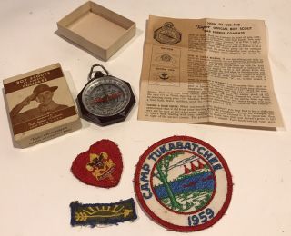 (3) Rare 1955 Boy Scout Patches Badges W/new Old Stock Compass Taylor