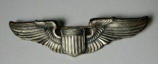 Wwii Us Usaaf Army Airforce Military Pilot Sterling Silver Wings Pin