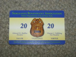 Nypd Collectible York City Police Department Sba Card 2020 Sergeant