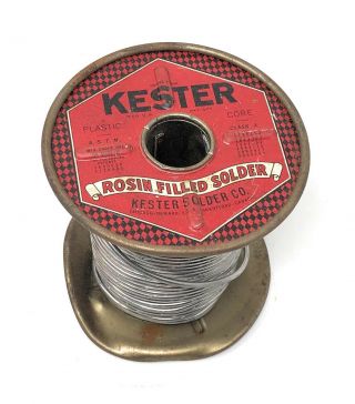 Vintage Kester Rosin Filled Solder Partial Roll Soldering Plastic Core Made USA 2