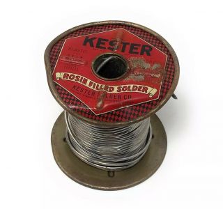 Vintage Kester Rosin Filled Solder Partial Roll Soldering Plastic Core Made USA 3