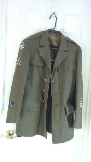 Vintage Ww2 Us Army Air Forces Uniform Dress Blazer Jacket With Patches