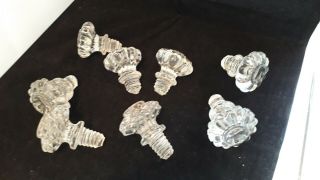 8 Victorian Pressed Glass Drawer Knobs With Screw Thread