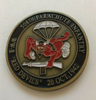 508th Parachute Infantry Regiment,  Red Devils,  Vintage Challenge Coin F26