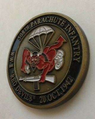 508th Parachute Infantry Regiment,  Red Devils,  Vintage Challenge Coin F26 2