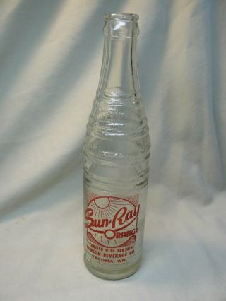 Vintage Sun - Ray Orange Soda Pop Bottle Burson Beverage Co.  Tacoma,  Washington