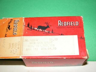 Vintage Redfield No.  102 - W Receiver Peep Sight Winchester Remington Savage