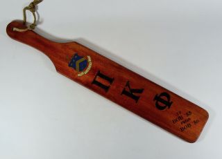 Vintage 1950s Penn State Pi Kappa Phi Wooden Fraternity Paddle,  Alpha Mu Chapter