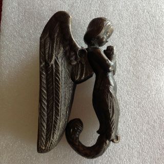 Vintage Style Cast Angel Door Knocker 6.  5 " Tall 2 " Wide And 3.  5 " Deep