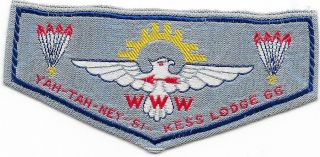 Yah - Tah - Ney - Si - Kess Lodge 66 W1 Ff Woven Flap Vintage Boy Scouts Of America Bsa
