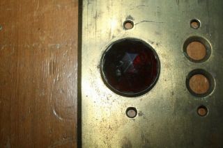 Early 1900 ' s Bryant Electric Co.  Push Button Switch Plate Red Glass Indicator 2