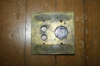 Early 1900 ' s Bryant Electric Co.  Push Button Switch Plate Red Glass Indicator 3