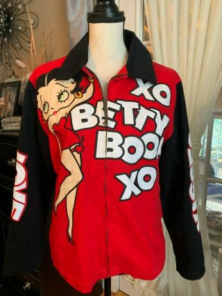 Jh Design Womens Cotton Lined Bomber Style Betty Boop Love & Kisses Jacket Xl Po