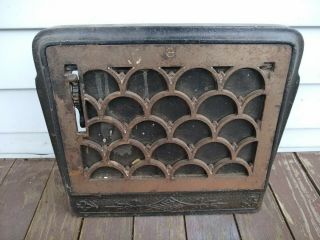 Vintage Cast Iron Wall Grate Heat Vent Register With Lover 12 X 10 - 1/2