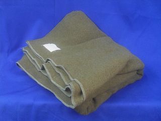 Wwii U.  S.  Army 1942 Dated Od Wool Field Blanket With Label