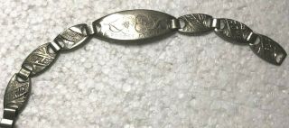 1944 Wwii Us Theater Made " Forget Me Not " Italy 6 " Sweetheart Bracelet