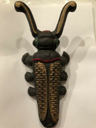 Vintage Cast Iron Colorful Metal Beetle Bug Boot Jack