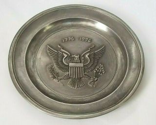 Vtg Pewter Great Seal Of The Us Eagle Plate Colonial Casting Company - 1976