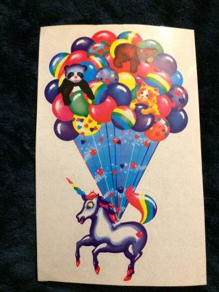 Lisa Frank Jumbo Sticker Unicorn And Balloons Kitten Panda Bear
