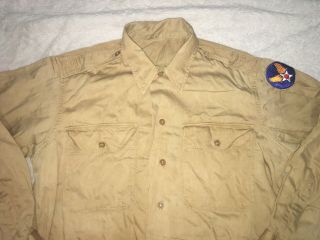 Vintage World War Two WW2 Air Force Shirt With Patch 7035 b XL 2