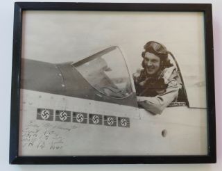 Vintage Ww2 Wwii Photograph Of 8th Air Force Fighter Ace Evan M.  Johnson