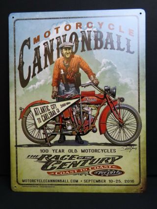 Limited Edition 2016 Motorcycle Cannonball Cannonball Baker Tin Sign Vintage