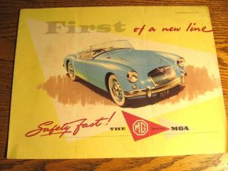 1955 1956 1957 Mg Mga Brochure,  Convertible,  Coupe,  Vg