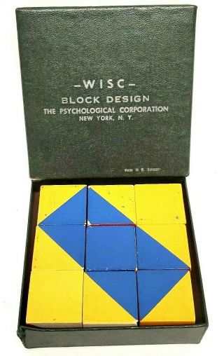 Wisc Block Design Wechsler Intelligence Scale For Children Vintage West Germany
