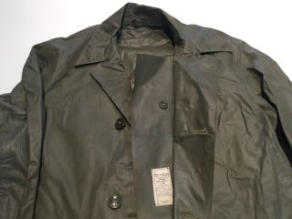 Wwii 1945 Dated U.  S.  Army Od Synthetic Rubber Raincoat Ww2 Size Small