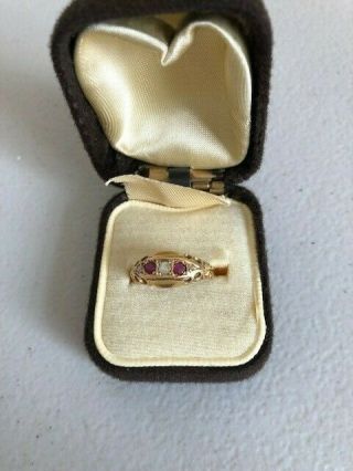 Ladies 18ct Gold Edwardian Ruby And Diamond Ring